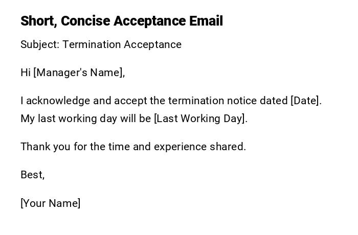 Short, Concise Acceptance Email