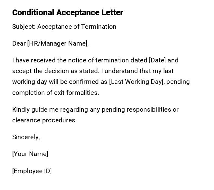 Conditional Acceptance Letter