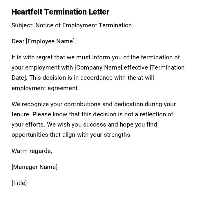 Heartfelt Termination Letter