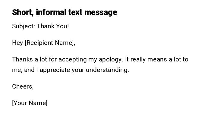 Short, informal text message