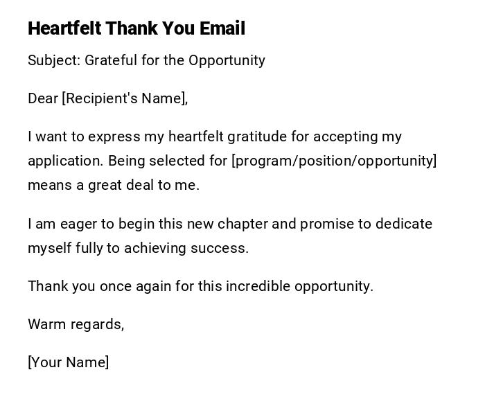 Heartfelt Thank You Email
