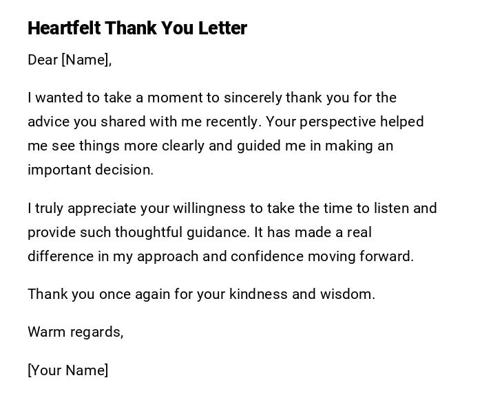Heartfelt Thank You Letter