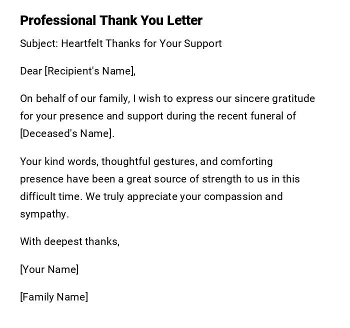 Professional Thank You Letter