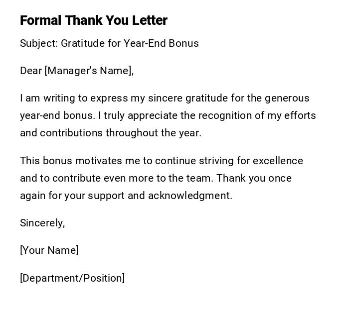 Formal Thank You Letter