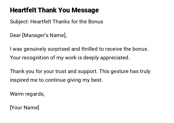 Heartfelt Thank You Message
