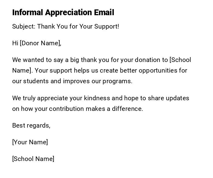 Informal Appreciation Email