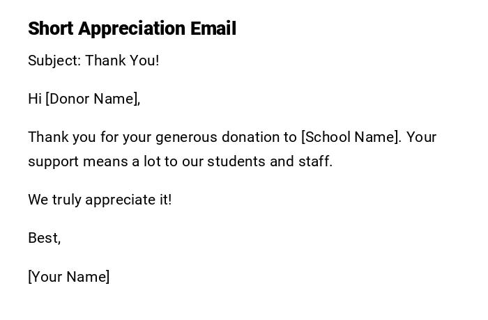 Short Appreciation Email