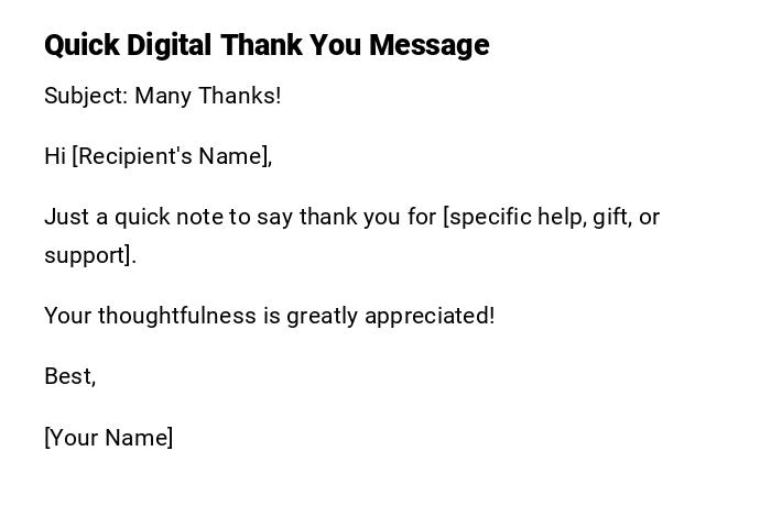 Quick Digital Thank You Message