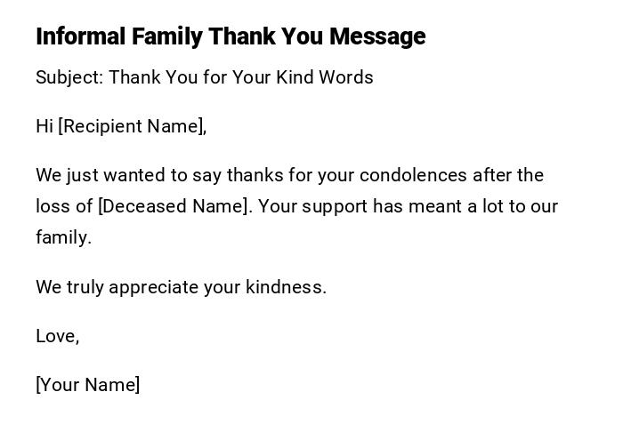 Informal Family Thank You Message Informal Family Thank You Message