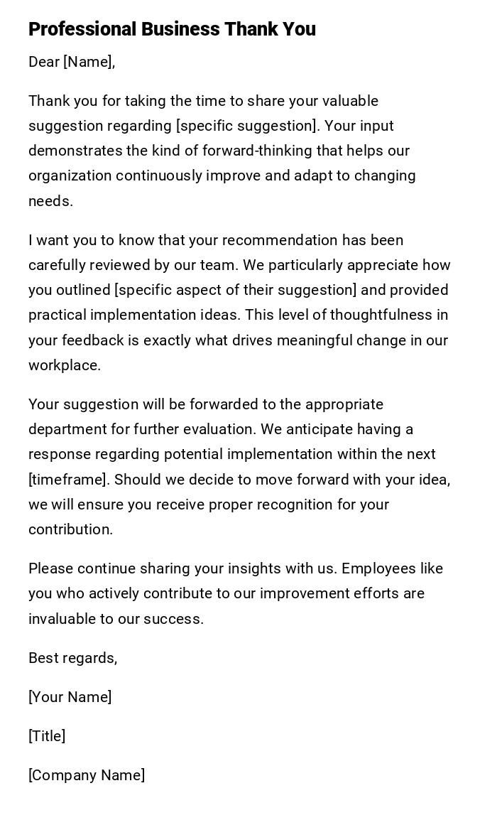 Professional Business Thank You