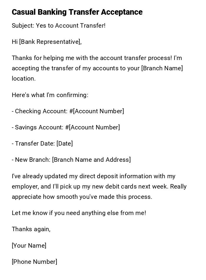 Casual Banking Transfer Acceptance