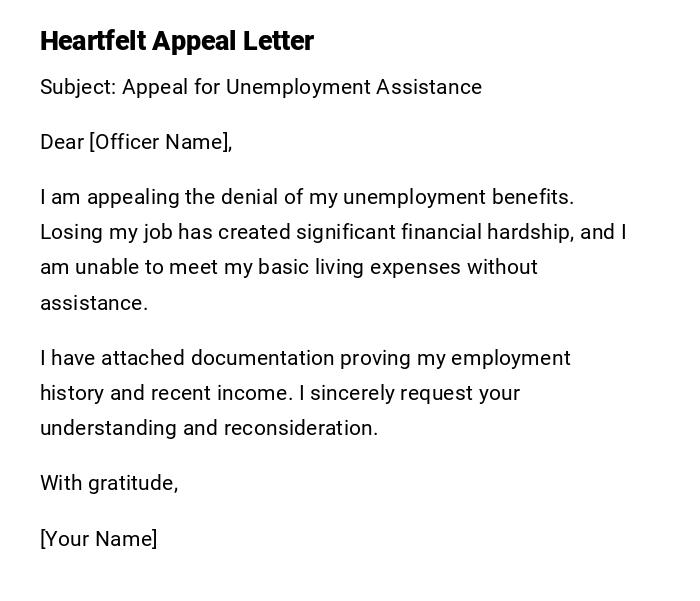 Heartfelt Appeal Letter