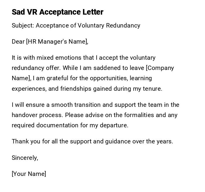 Sad VR Acceptance Letter