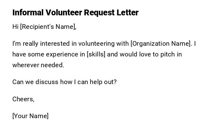 Informal Volunteer Request Letter