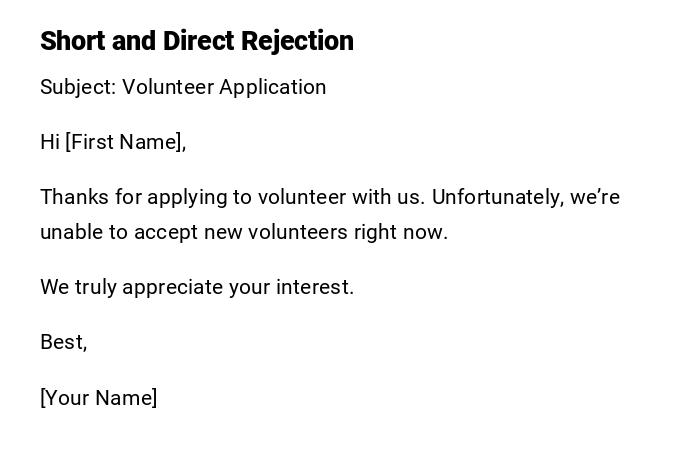 Short and Direct Rejection
