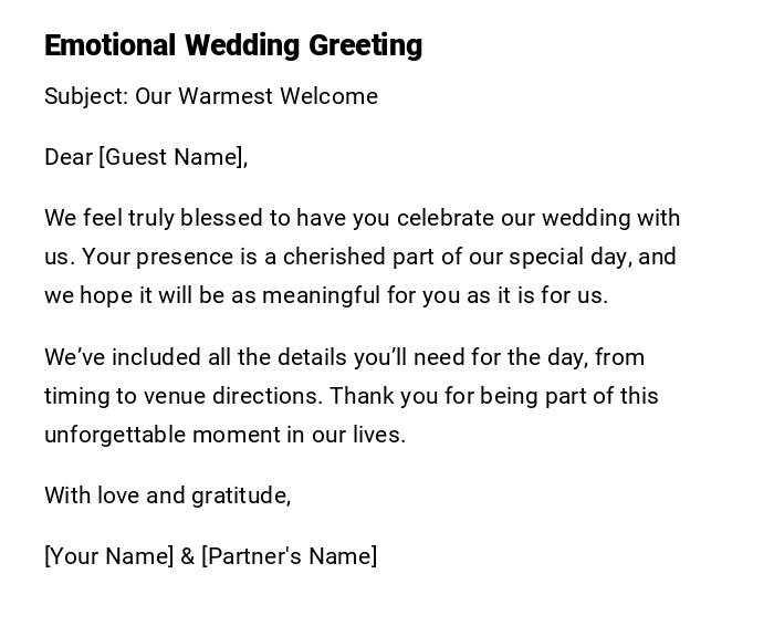 Emotional Wedding Greeting