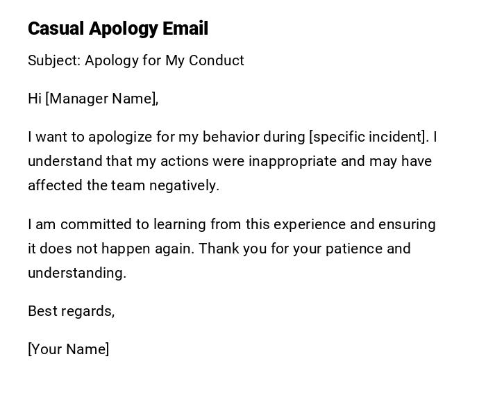 Casual Apology Email
