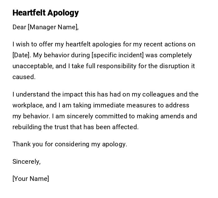 Heartfelt Apology