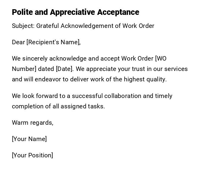 Polite and Appreciative Acceptance