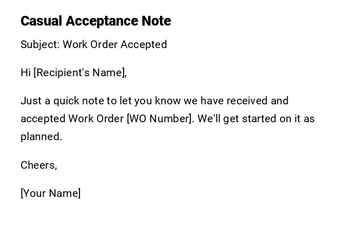 Casual Acceptance Note