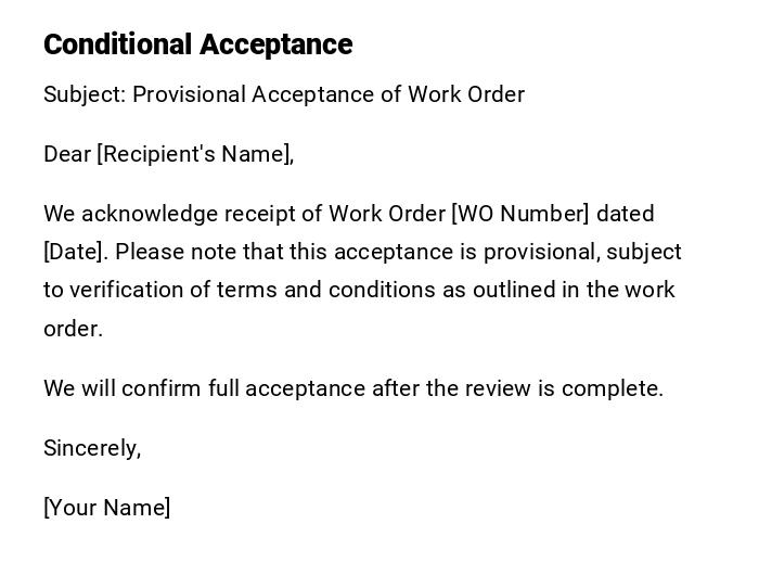 Conditional Acceptance
